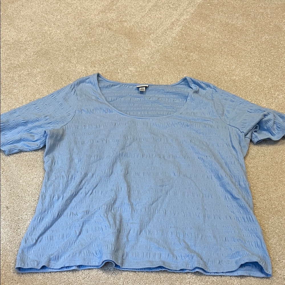 a new day Light Blue Textured Short Sleeve Tee